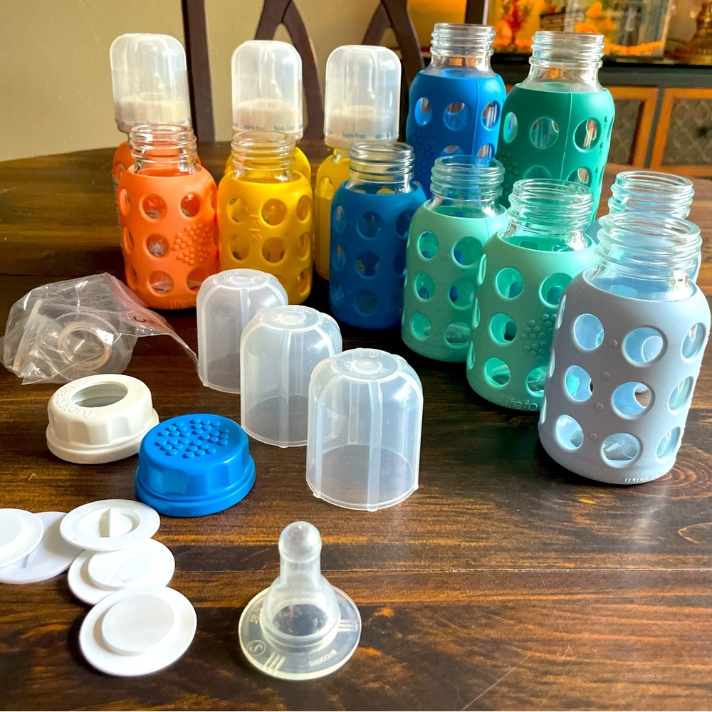 Lifefactory Baby Bottle Set - 12 Glass Bottles